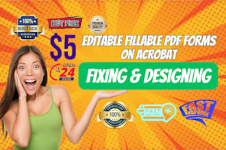 fixing and making, designing in editable fillable pdf forms on acrobat