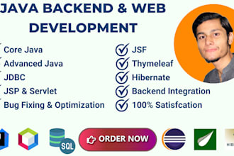 do java backend, web development, jdbc, jsp servlet, jsf, thymeleaf, hibernate