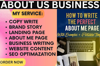 write about us website content  business bio and brand story