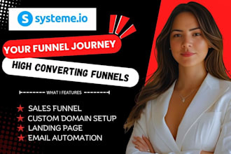 create systeme io custom sales funnel, landing page, connect your domain