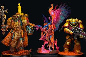 paint your 40kwarhammer miniature model, sigma, dnd and base your tabletop mini