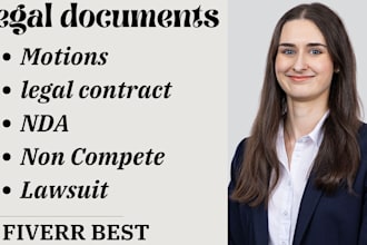 draft legal agreement, contract, document, motions ,lawsuits,privacy policy, nda