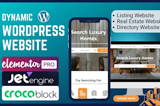 build dynamic wp website real estate website using crocoblock elementor pro