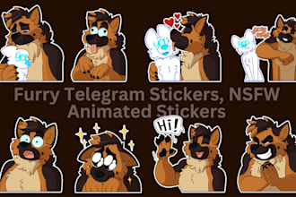 draw furry telegram stickers discord stickers furry animated telegram sticker