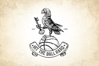 design a retro hand drawn vintage logo with classic details