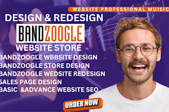 design a bandzoogle website and redesign bandzoogle store