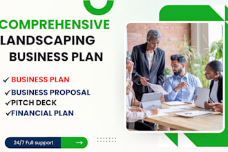 create a professional landscape business plan with financial projections UK USA