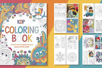 create kids coloring book cover adult activity coloring pages for amazon kdp
