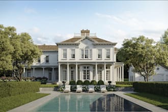redesign castle exterior environment,interior rendering 3d modern renovation,cgi