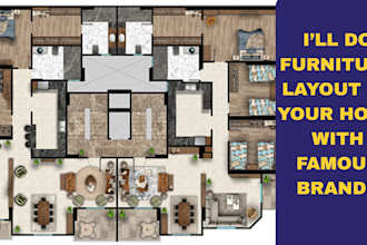 draw 2d floor plan, architectural plan, and furniture layout