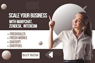ai chatbot for social media, website, app, ecommerce with zendesk, manychat