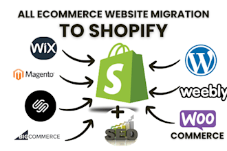 migrate wix, wordpress, squarespace, magento, woocommerce store to shopify
