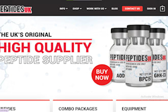 design peptide website gpl bioregulator store supplement ecommerce store