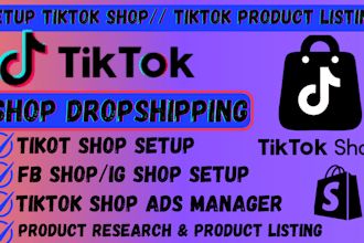 setup tiktok shop,run tiktok shop dropshipping ads,ecommerce marketing for sales