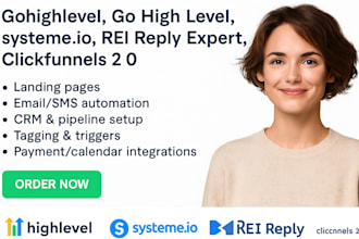 gohighlevel, go high level, systeme io, rei reply expert, clickfunnels 2 0