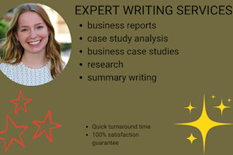 provide data driven business reports and case study research