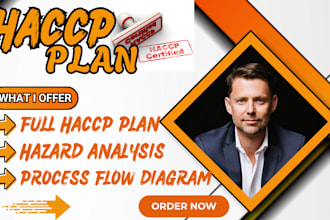 write haccp plan, food safety procedures, forms, tacc,vaccp, fsvp plans and sops