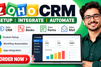 setup zoho CRM zoho books zoho forms zoho mail zoho creator workflow automations