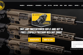 design gun shopify store firearm website ammunition store military weapon store