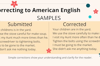 correct your documents or user manuals to american english
