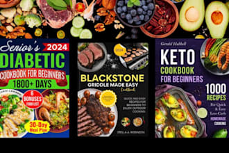 design cookbook cover or recipe book cover design