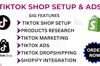 setup tiktok shop dropshipping, product listing, research and website automation
