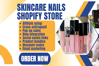 design shopify store lip gloss nails skincare perfume beauty shop lipstick liner