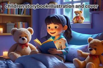 create children storybook illustration and cover