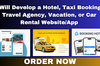 create a hotel, taxi booking, car rental, and travel agency website