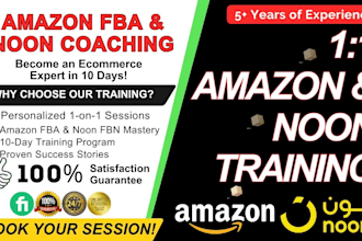 provide 1 to 1 amazon fba coach and noon training, training for ecommerce