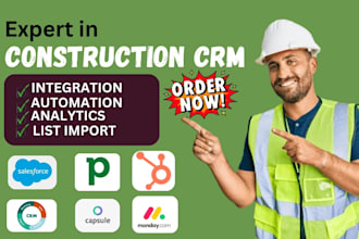 setup construction crm hubspot pipedrive zoho salesforce monday capsule procore