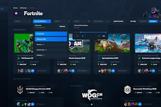 design and develop tournament website, gaming website, esport website, csgo