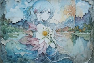 draw watercolor painting of house, illustration