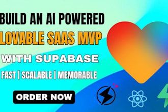 build lovable supabase ai web app or saas mvp bolt new ai, lovable ai developer