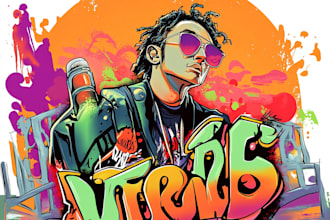 create street graffiti pop art or urban character portraits