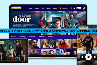 develop  live streaming app, ott app, iptv app, vod app, live streaming website