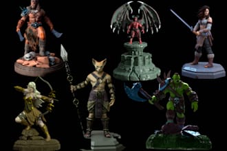 3d sculpt 3d model miniature fantasy rpg character figurines tabletop wargame