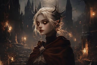 draw detailed dark art and heavy metal horror illustration