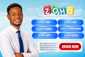 set up and customize zoho crm, zoho creator zoho campaigns zoho form