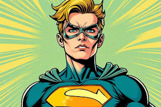 draw comic superhero pop art portraits