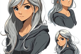 sketch expression sheet of your favourite anime characters