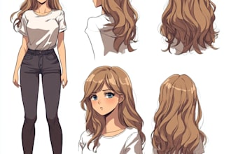 draw anime character sheet, oc, furry fursona, creature