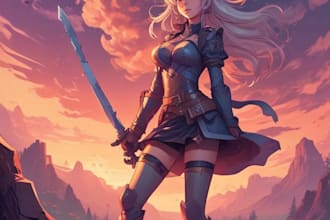 draw your original character in anime style art illustration
