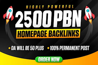 provide extremely powerful da 50 dofollow homepage backlinks