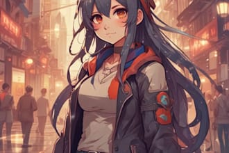create anime art and colored manga illustration