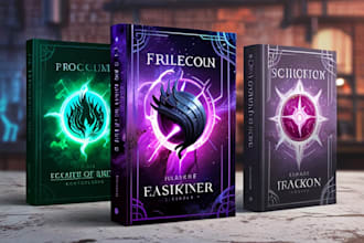 create professional fantasy book cover and sci fi book cover