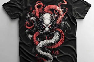 draw awesome japanese or anime streetwear style for t shirt