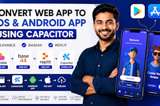 convert lovable base44 replit web app to ios android app using capacitor publish