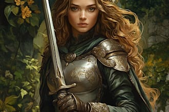 draw fantasy, dnd, book cover art, no ai