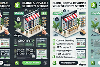 clone, copy, revamp , redesign any shopify store or website